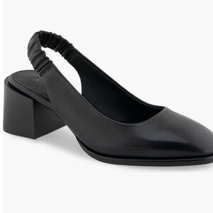 Aerosoles Black Leather Slingback Heels
